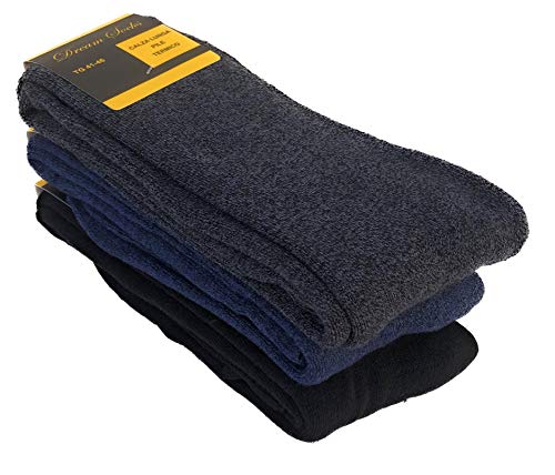 DREAM SOCKS lange Socken aus Thermo-Fleece, Winter-Skisocken gegen Kälte, dicke Socken mit hoher Wärmeisolierung, verschiedene Sortimente (3er-Pack oder 6er-Pack) (35-40, 3 Paare set.DARK) von DREAM SOCKS