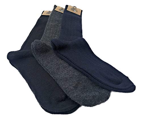 DREAM SOCKS warme lange Angorawollsocken für Männer und Frauen, Wintersocken für die Kälte,(3er-Pack oder 6er-Pack) (3 Paar set. DARK, 39-42) von DREAM SOCKS