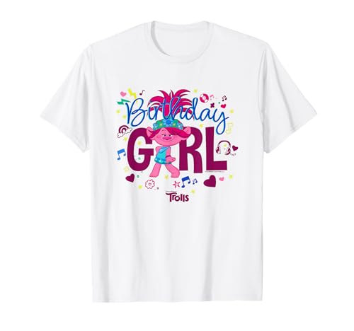Trolls Cute Sassy Poppy Birthday Girl Big Chest Logo T-Shirt von DREAMWORKS TROLLS