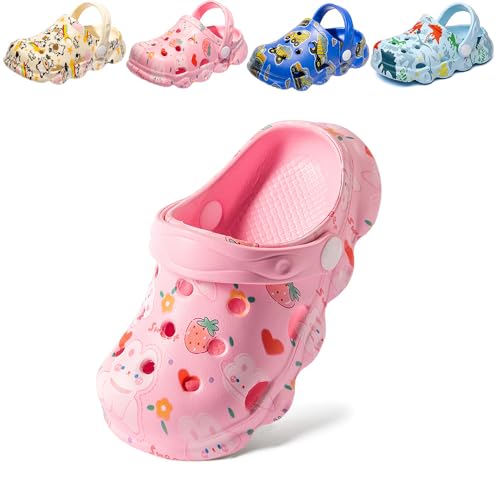 Clogs Kinder Jungen Mädchen Pantoletten Dinosaurier rutschfeste Gartenschuhe atmungsaktive Sommer Hausschuhe Sandalen von DRECAGE