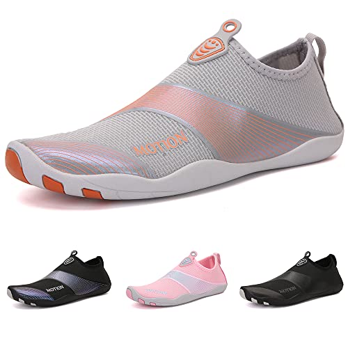 DRECAGE Barfußschuhe Damen Herren Badeschuhe Schnell Trocknend Wasserschuhe Schwimmschuhe rutschfest Atmungsaktiv Strandschuhe für Wassersport Gr.35-45 Etikettengröße 35 EU von DRECAGE