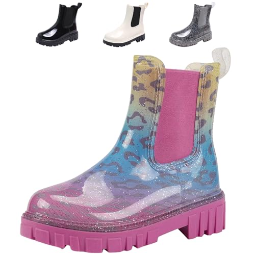 DRECAGE Gummistiefel Damen Halbhoch Regenstiefel Wasserdicht Chelsea Boots Damen Regenschuhe Kurz Rosa 39 EU von DRECAGE