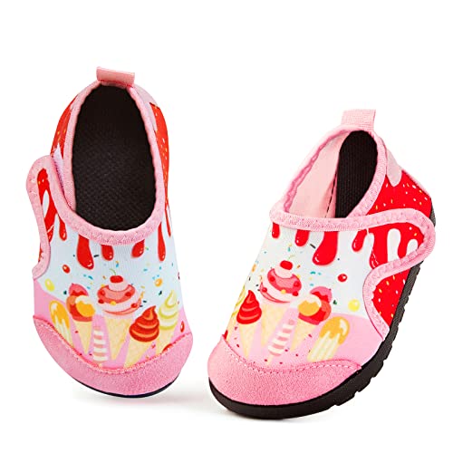 DRECAGE Kinder Badeschuhe Schnell Trocknend Wasserschuhe Mädchen Jungen Schnell Trocknend Aquaschuhe Barfußschuhe Kleedinder Barfußschuhe Strandschuhe Schwimmschuhe Red 23/24 EU, Herstellergr. 26-27 von DRECAGE