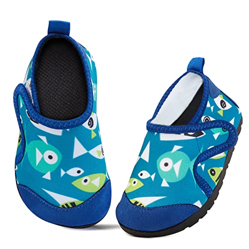 Kinder Badeschuhe Schnell Trocknend Wasserschuhe Mädchen Jungen Schnell Trocknend Aquaschuhe Barfußschuhe Kleinkinder Barfußschuhe Strandschuhe Schwimmschuhe Hellblau Herstellergr. 140 21-22 EU von DRECAGE