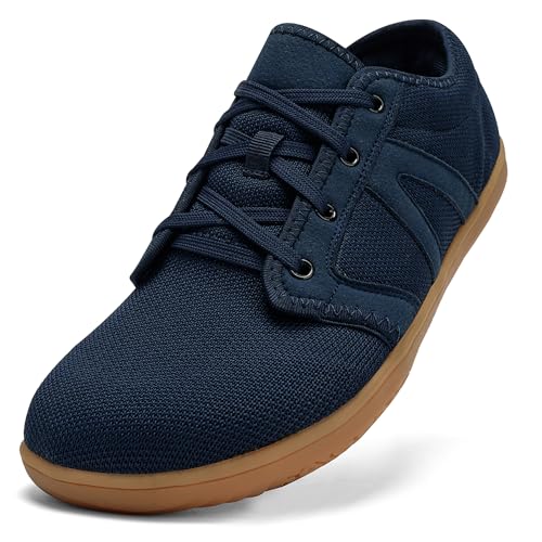 DRECAGE Unisex Barfußschuhe Herren Barfuss Schuhe Damen Leicht Atmungsaktiv Barfussschuhe mit Breiter Zehenbox Blau 38 EU von DRECAGE