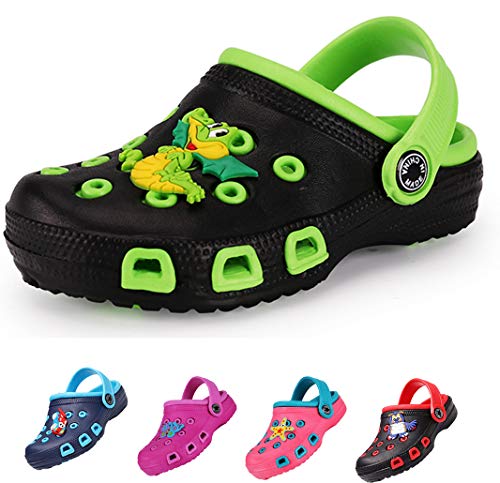 Drecage Kinder Clogs & Pantoffeln Unisex Hausschuhe Gartenschuhe Pantoletten Badeschuhe Gummi Gartenclogs Jungen Mädchen 24 EU Fußlänge 13.5cm von DRECAGE