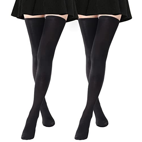 DRESHOW 2 Paar Damen Extra Lange Socken Überknie Lange Kniestrümpfe Overknee Strümpfe Retro Schüler Überknie Strick Socken von DRESHOW