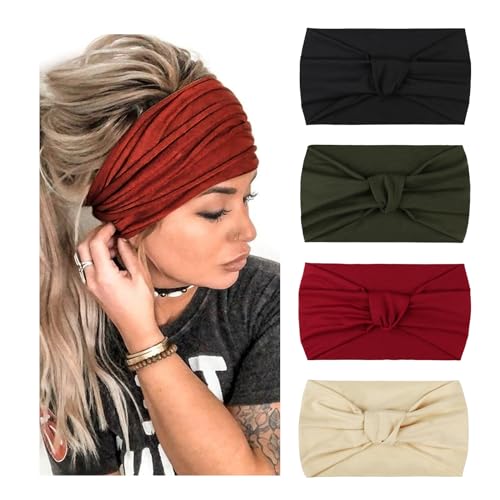 DRESHOW 4 Stück Damen Stirnband Elastische Weiche Stirnbänder Kopfband Haarband Kopf Wickeln Niedlich Haarschmuck für Alltag Yoga Sport Fitness DRESHOW 4 Stück Damen Stirnband Elastische Weiche Stirnbänder Kopfband Haarband Kopf Wickeln Niedlich Haarschmuck für Alltag Yoga Sport Fitness von DRESHOW