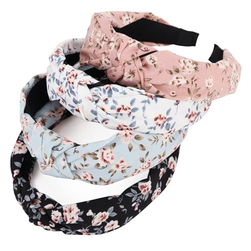 DRESHOW Haarreifen Damen Mädchen 4 Stück Verknotet Stirnband Haarreif Damen Boho Breite Haarbänder Anti-Rutsch Haarreifen DRESHOW Haarreifen Damen Mädchen 4 Stück Verknotet Stirnband Haarreif Damen Boho Breite Haarbänder Anti-Rutsch Haarreifen von DRESHOW