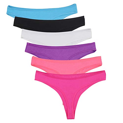 DRESHOW 6 Stück Damen Tangas Unterhosen Baumwolle Atmungsaktiver Slip Bikini Unterwäsche, 6 Pack, L von DRESHOW