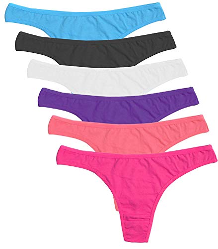 DRESHOW 6 Stück Damen Tangas Unterhosen Baumwolle Atmungsaktiver Slip Bikini Unterwäsche, 6 Pack, M von DRESHOW
