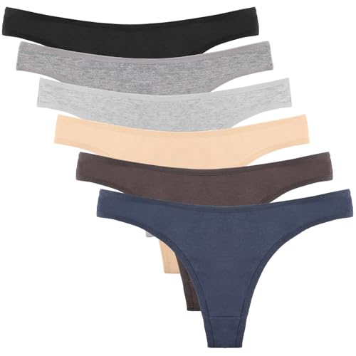 DRESHOW 6 Stück Damen Tangas Unterhosen Baumwolle Atmungsaktiver Slip Bikini Unterwäsche von DRESHOW