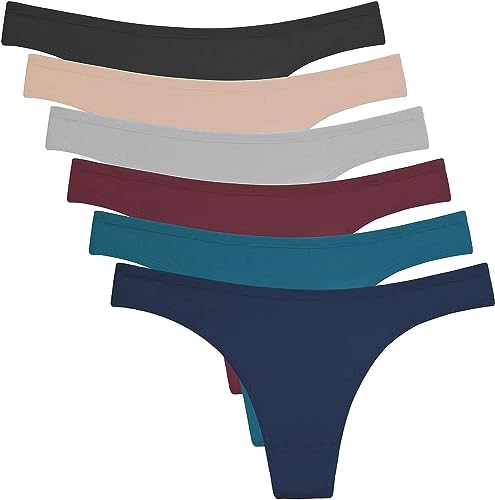 DRESHOW 6 Stück Damen Tangas Unterhosen Baumwolle Atmungsaktiver Slip Bikini Unterwäsche von DRESHOW