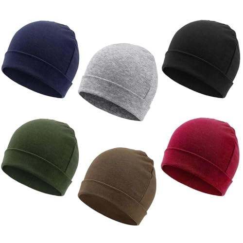 DRESHOW 6 Stücke Neugeborenes Baby Mütze Hut Unisex Mützchen Kleinkind Mütze Kinder Weiche Niedliche Strickmütze Warme Krankenhaus Babymütze für Jungen und Mädchen 0-6 Monate von DRESHOW