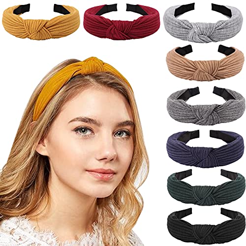 DRESHOW 8 Stück Damen Stirnband Kopfband Haarband Turban Elastische Kopf Wickeln Niedlich Haarschmuck für Mädchen von DRESHOW