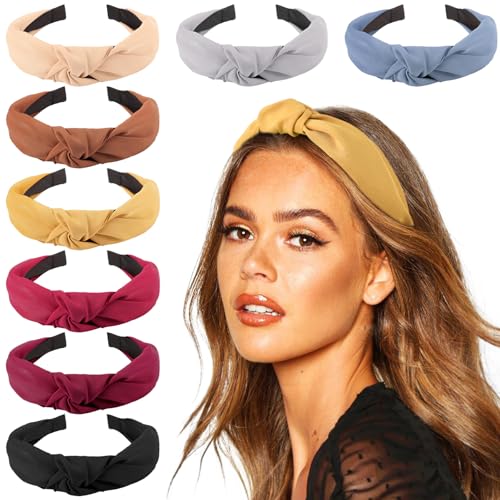 DRESHOW 8 Stück Damen Stirnband Kopfband Haarband Turban Elastische Kopf Wickeln Niedlich Haarschmuck für Mädchen von DRESHOW