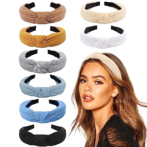 DRESHOW 8 Stück Damen Stirnband Kopfband Haarband Turban Elastische Kopf Wickeln Niedlich Haarschmuck für Mädchen von DRESHOW