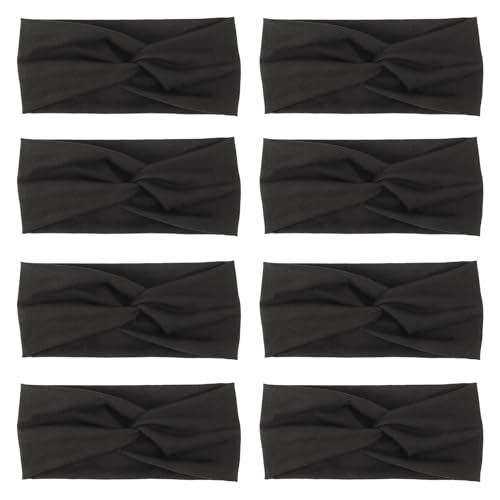 DRESHOW 8 Stück Damen Stirnband Kopfband Haarband Turban Elastische Stirnband Haarbänder Haarschmuck für Mädchen von DRESHOW