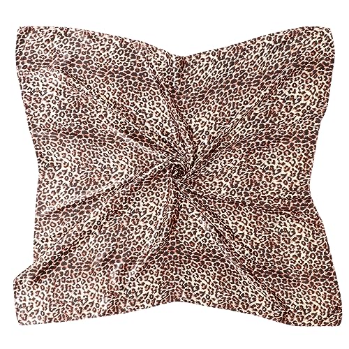 DRESHOW 90x90cm Große Quadratische Schals für Damen Seide Kopftuch Bandanas Haartuch Halstuch Haarschmuck von DRESHOW