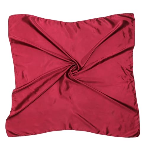 DRESHOW 90x90cm Große Quadratische Schals für Damen Seide Kopftuch Bandanas Haartuch Halstuch Haarschmuck von DRESHOW