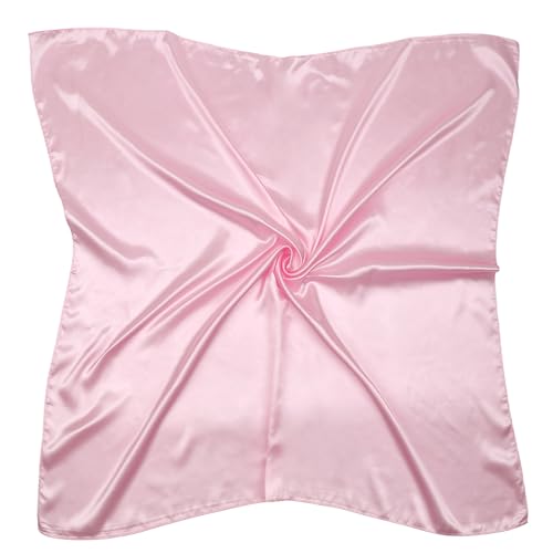 DRESHOW 90x90cm Große Quadratische Schals für Damen Seide Kopftuch Bandanas Haartuch Halstuch Haarschmuck von DRESHOW
