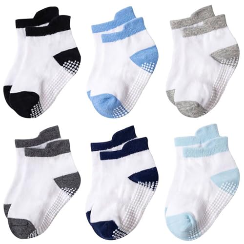 DRESHOW Baby Anti-Rutsch-Griff Knöchelsocken mit Greifern Rutschfeste Sohlen für Säuglinge Kleinkinder Kinder Jungen Mädchen von DRESHOW