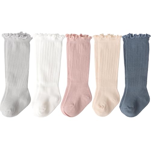 DRESHOW Baby Mädchen Kniestrümpfe Kleinkind Kleid Socken Baby Schleife Strumpf Baumwolle Säuglingssocken von DRESHOW