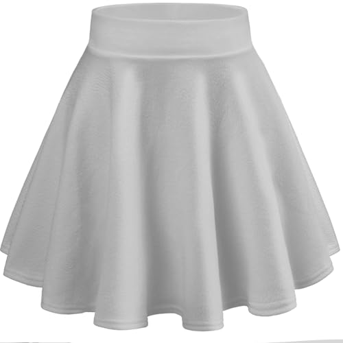 DRESHOW Basic Solid Stretchy Flared Beiläufige Mini Skater-rock für Damen Mädchen, Größe: XXL, Farbe: Grau DRESHOW Basic Solid Stretchy Flared Beiläufige Mini Skater-rock für Damen Mädchen, Größe: XXL, Farbe: Grau von DRESHOW