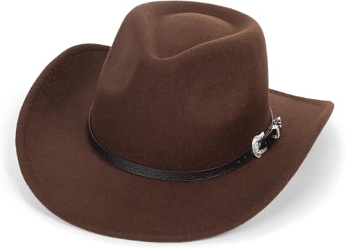 DRESHOW Cowboyhut Kinder Jungen Mädchen Fedora Hut Western mit Schnalle Gürtel Retro Panama Hüte Unisex Aufgerollte Mützen 4-12 Jahre DRESHOW Cowboyhut Kinder Jungen Mädchen Fedora Hut Western mit Schnalle Gürtel Retro Panama Hüte Unisex Aufgerollte Mützen 4-12 Jahre von DRESHOW
