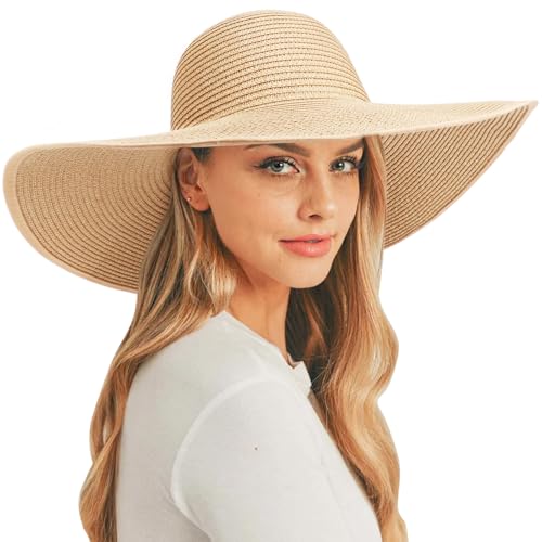 DRESHOW Damen Breit Krempe Strohhut Faltbar Schutz Strandhut Elegant Sommer Hut Sonnenhüte UPF 50+ DRESHOW Damen Breit Krempe Strohhut Faltbar Schutz Strandhut Elegant Sommer Hut Sonnenhüte UPF 50+ von DRESHOW