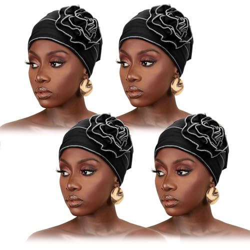 DRESHOW Damen Chemo Mütze, Weiche Krebs Kopfbedeckung, Elastische Krebs Mützen mit Blumen für Damen mit Haarausfall DRESHOW Damen Chemo Mütze, Weiche Krebs Kopfbedeckung, Elastische Krebs Mützen mit Blumen für Damen mit Haarausfall von DRESHOW