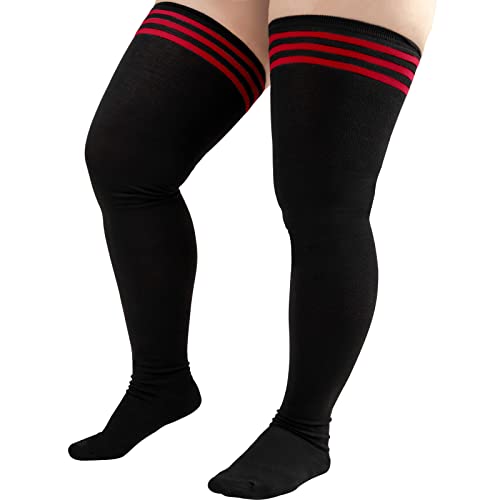 DRESHOW Damen Extra Lange Socken Übergröße Kniestrümpfe Oberschenkelhohe Socken Overknee Lange Stiefel Strümpfe Beinwärmer von DRESHOW