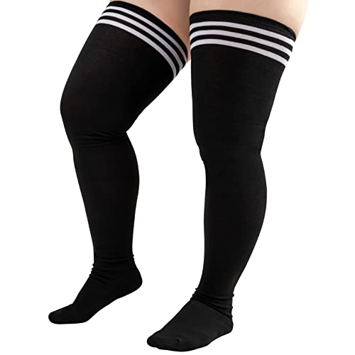 DRESHOW Damen Extra Lange Socken Übergröße Kniestrümpfe Oberschenkelhohe Socken Overknee Lange Stiefel Strümpfe Beinwärmer von DRESHOW