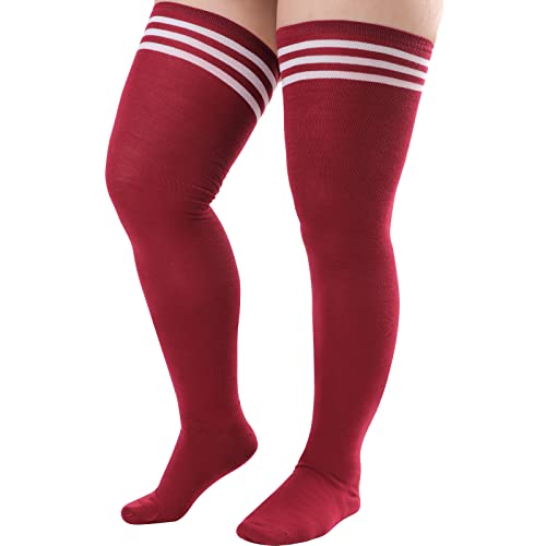 DRESHOW Damen Extra Lange Socken Übergröße Kniestrümpfe Oberschenkelhohe Socken Overknee Lange Stiefel Strümpfe Beinwärmer von DRESHOW