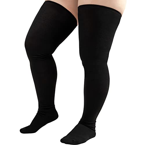 DRESHOW Damen Extra Lange Socken Übergröße Kniestrümpfe Oberschenkelhohe Socken Overknee Lange Stiefel Strümpfe Beinwärmer von DRESHOW