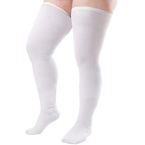 DRESHOW Damen Extra Lange Socken Übergröße Kniestrümpfe Oberschenkelhohe Socken Overknee Lange Stiefel Strümpfe Beinwärmer von DRESHOW