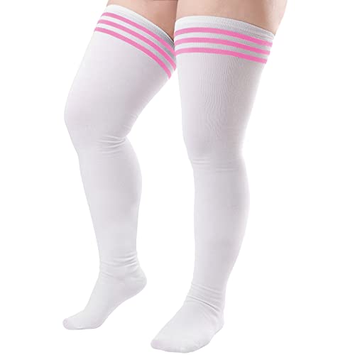 DRESHOW Damen Extra Lange Socken Übergröße Kniestrümpfe Oberschenkelhohe Socken Overknee Lange Stiefel Strümpfe Beinwärmer von DRESHOW