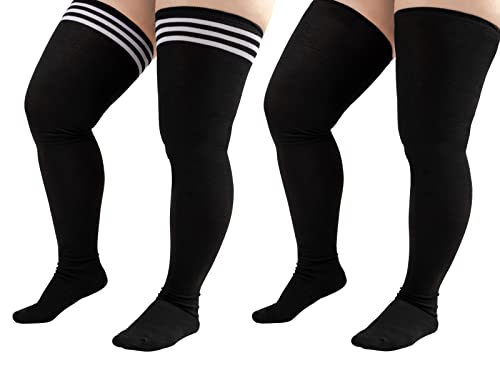 DRESHOW Damen Extra Lange Socken Übergröße Kniestrümpfe Oberschenkelhohe Socken Overknee Lange Stiefel Strümpfe Beinwärmer von DRESHOW