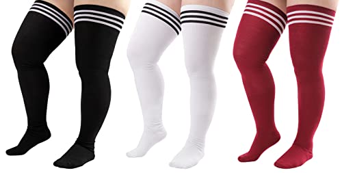 DRESHOW Damen Extra Lange Socken Übergröße Kniestrümpfe Oberschenkelhohe Socken Overknee Lange Stiefel Strümpfe Beinwärmer von DRESHOW