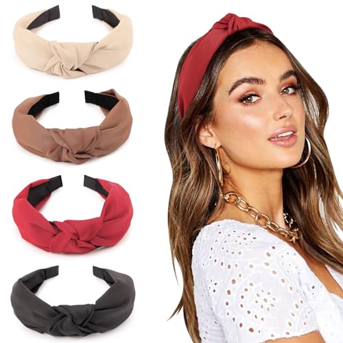DRESHOW Haarreifen Damen Mädchen 4 Stück Verknotet Stirnband Haarreif Damen Boho Breite Haarbänder Anti-Rutsch Haarreifen DRESHOW Haarreifen Damen Mädchen 4 Stück Verknotet Stirnband Haarreif Damen Boho Breite Haarbänder Anti-Rutsch Haarreifen von DRESHOW