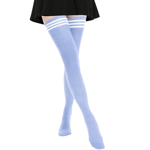DRESHOW Damen Extra Lange Socken Überknie Kniestrümpfe Overknee Strümpfe Lange Gestreifte Socken Lässige Hoch Booten Strümpfe von DRESHOW