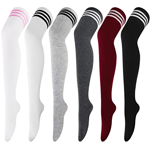 DRESHOW Damen Extra Lange Socken Überknie Kniestrümpfe Overknee Strümpfe Lange Gestreifte Socken Lässige Hoch Booten Strümpfe von DRESHOW