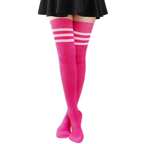 DRESHOW Damen Extra Lange Socken Überknie Lange Kniestrümpfe Overknee Strümpfe Retro Schüler Überknie Strick Socken von DRESHOW