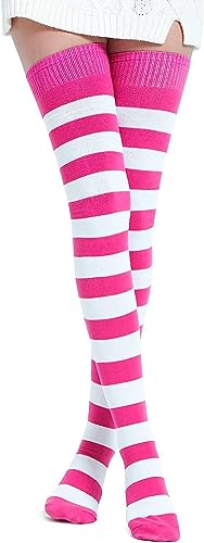 DRESHOW Damen Extra Lange Socken Überknie Lange Kniestrümpfe Overknee Strümpfe Retro Schüler Überknie Strick Socken von DRESHOW