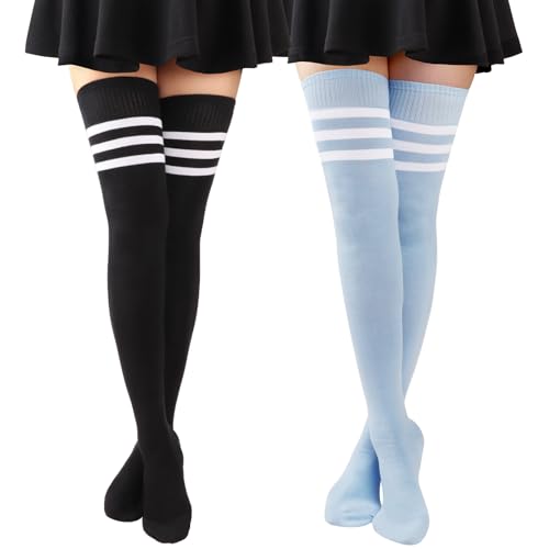 DRESHOW Damen Extra Lange Socken Überknie Lange Kniestrümpfe Overknee Strümpfe Retro Schüler Überknie Strick Socken DRESHOW Damen Extra Lange Socken Überknie Lange Kniestrümpfe Overknee Strümpfe Retro Schüler Überknie Strick Socken von DRESHOW