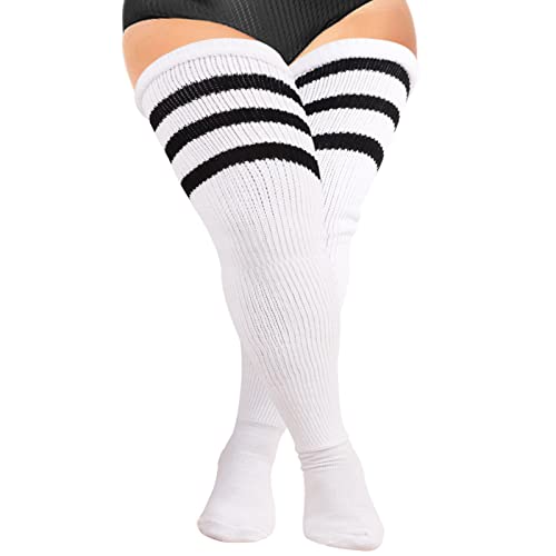 DRESHOW Damen Übergröße Kniestrümpfe Oberschenkelhohe Socken Extra Lange Socken Overknee Stiefel Strümpfe Beinwärmer von DRESHOW