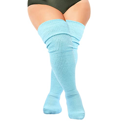 DRESHOW Damen Übergröße Kniestrümpfe Oberschenkelhohe Socken Extra Lange Socken Overknee Stiefel Strümpfe Beinwärmer von DRESHOW