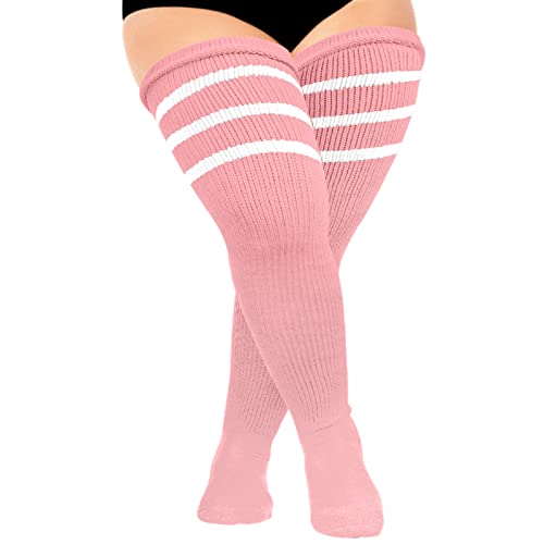 DRESHOW Damen Übergröße Kniestrümpfe Oberschenkelhohe Socken Extra Lange Socken Overknee Stiefel Strümpfe Beinwärmer von DRESHOW