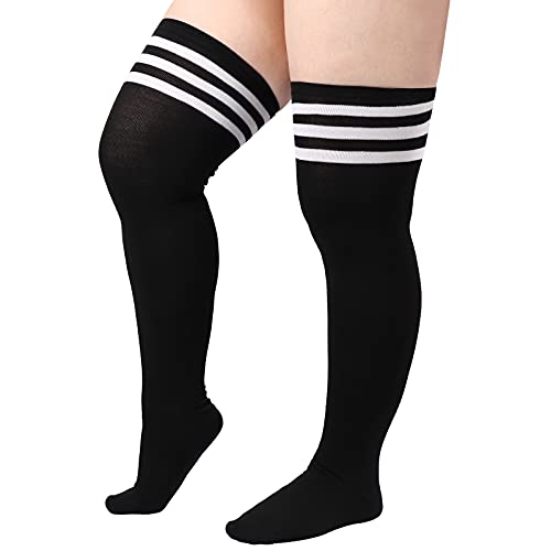 DRESHOW Damen Übergröße Kniestrümpfe Oberschenkelhohe Socken Overknee Lange Stiefel Strümpfe Beinwärmer von DRESHOW