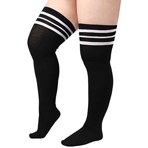 DRESHOW Damen Übergröße Kniestrümpfe Oberschenkelhohe Socken Overknee Lange Stiefel Strümpfe Beinwärmer von DRESHOW